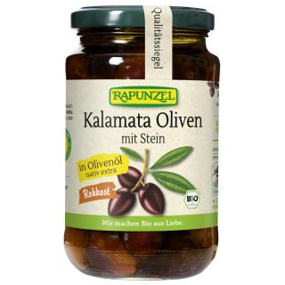 Oliven Kalamata violett, mit Stein in Olivenöl