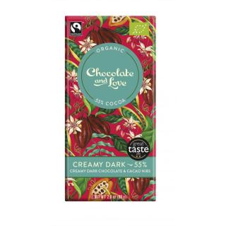 Zartbitterschokolade 55% Creamy Cacao Nibs